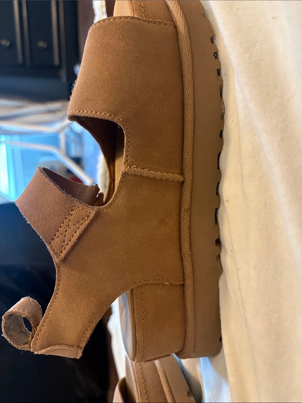UGG Women's Tan Suede Platform Sandals